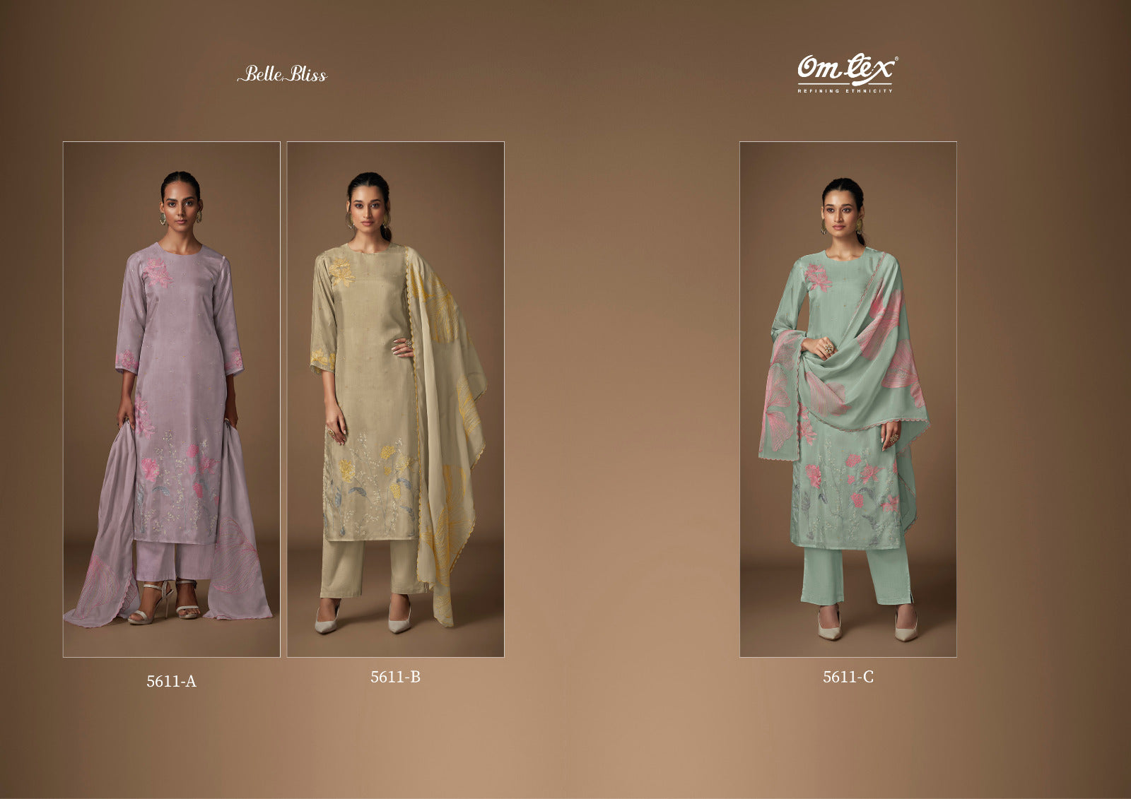 Belle Bliss Omtex Habutai Silk Pant Style Suits Exporter Gujarat