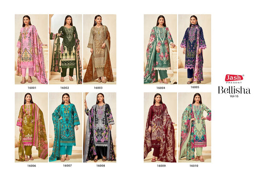 Bellisha Vol 16 Jash Mix Cotton Karachi Salwar Suits Wholesale Price