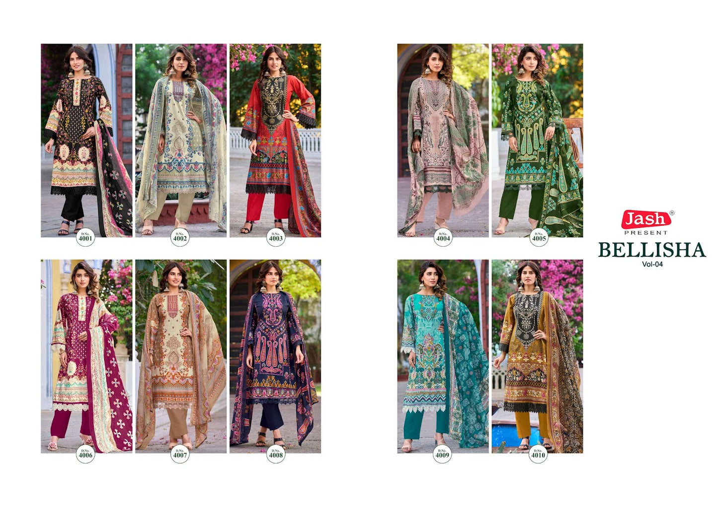 Bellisha Vol 4 Jash Cotton Karachi Salwar Suits Wholesale Price