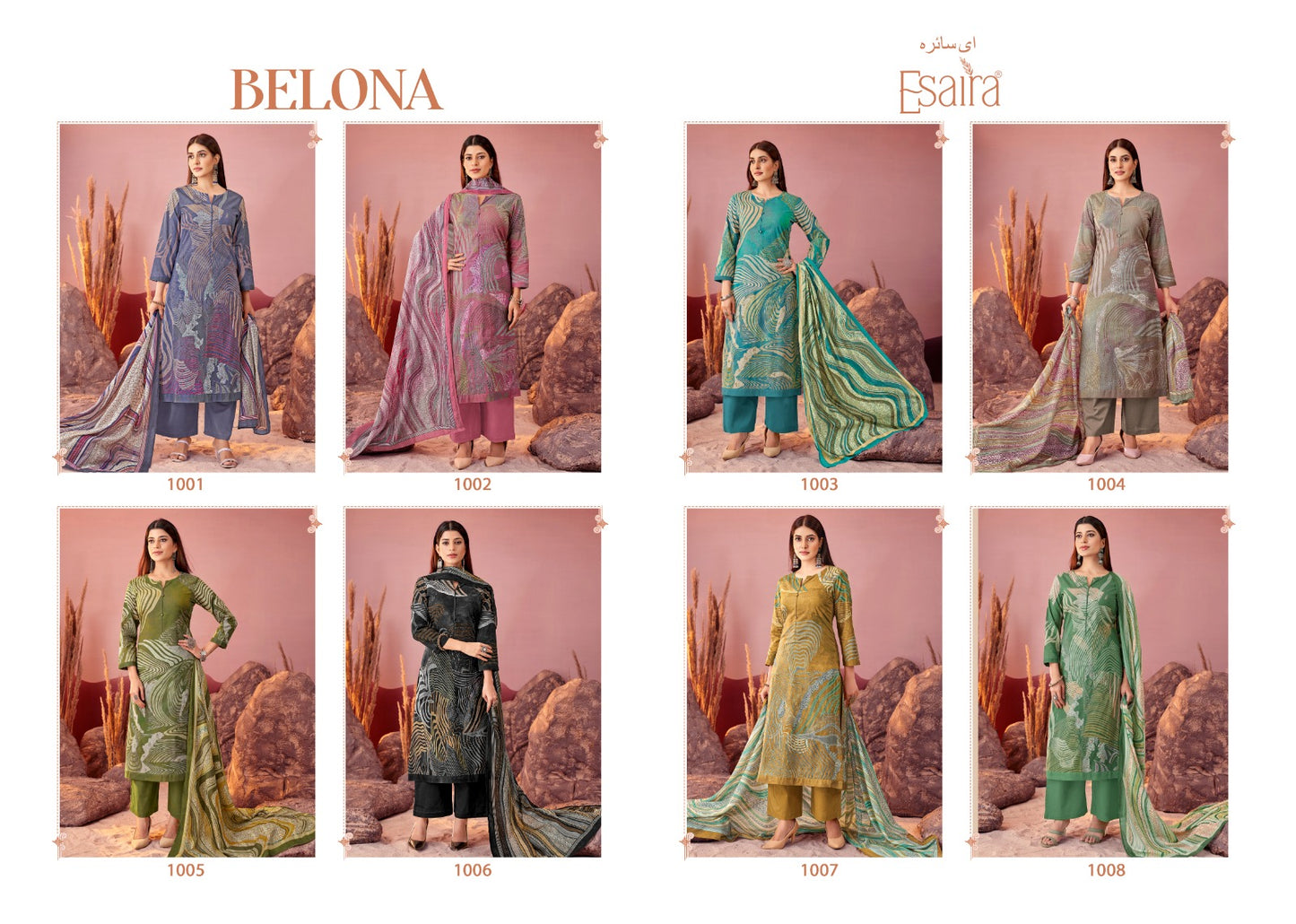 Belona Esta Esaira Cotton Cambric Pant Style Suits Wholesaler India