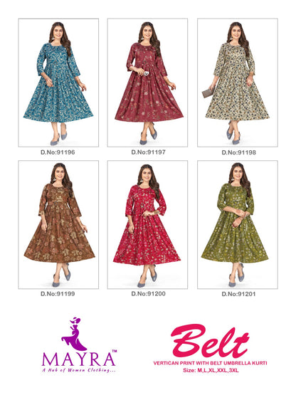 Belt Mayra Vetican Anarkali Kurtis Wholesaler Ahmedabad