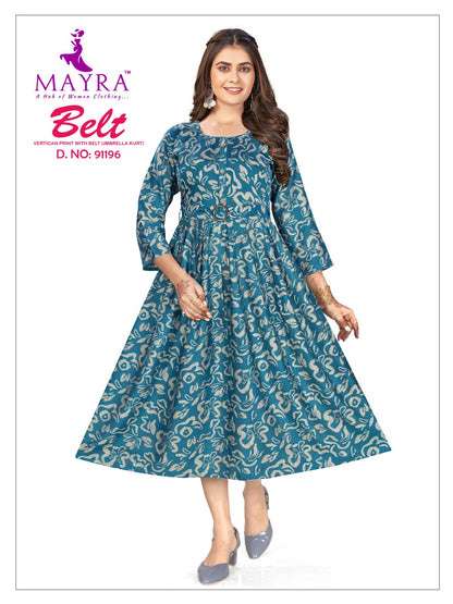Belt Mayra Vetican Anarkali Kurtis Wholesaler Ahmedabad