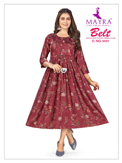 Belt Mayra Vetican Anarkali Kurtis Wholesaler Ahmedabad
