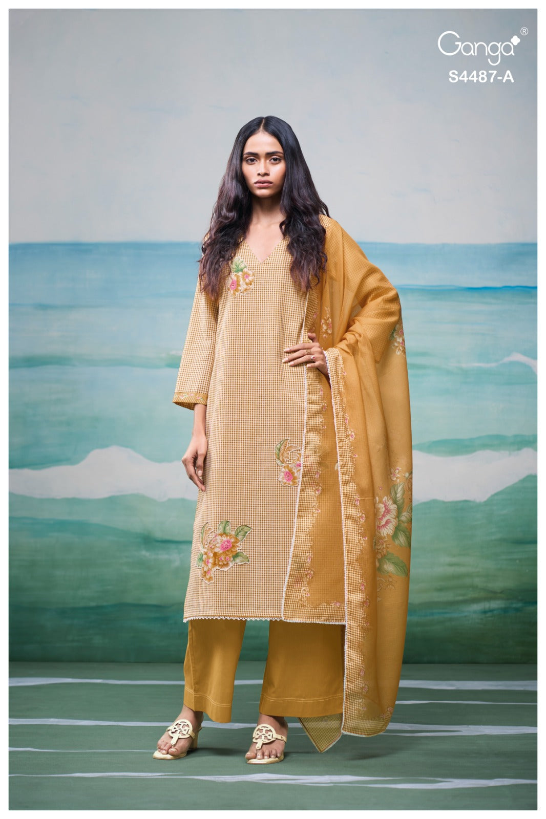Belvya 4487 Ganga Cotton Pant Style Suits Wholesale
