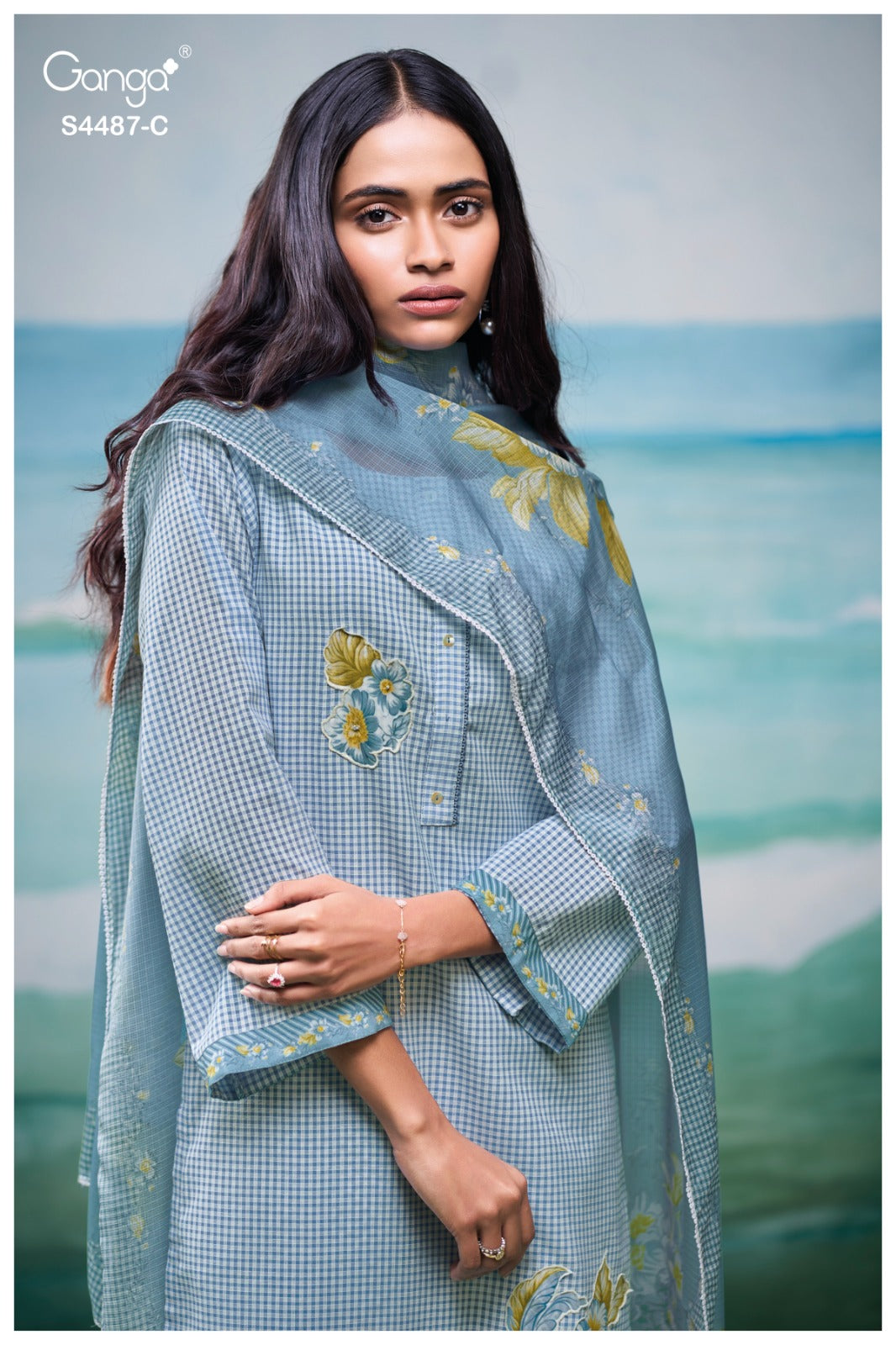 Belvya 4487 Ganga Cotton Pant Style Suits Wholesale