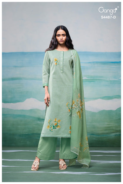 Belvya 4487 Ganga Cotton Pant Style Suits Wholesale