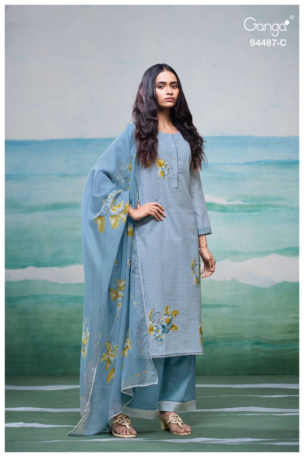 Belvya 4487 Ganga Cotton Pant Style Suits Wholesale