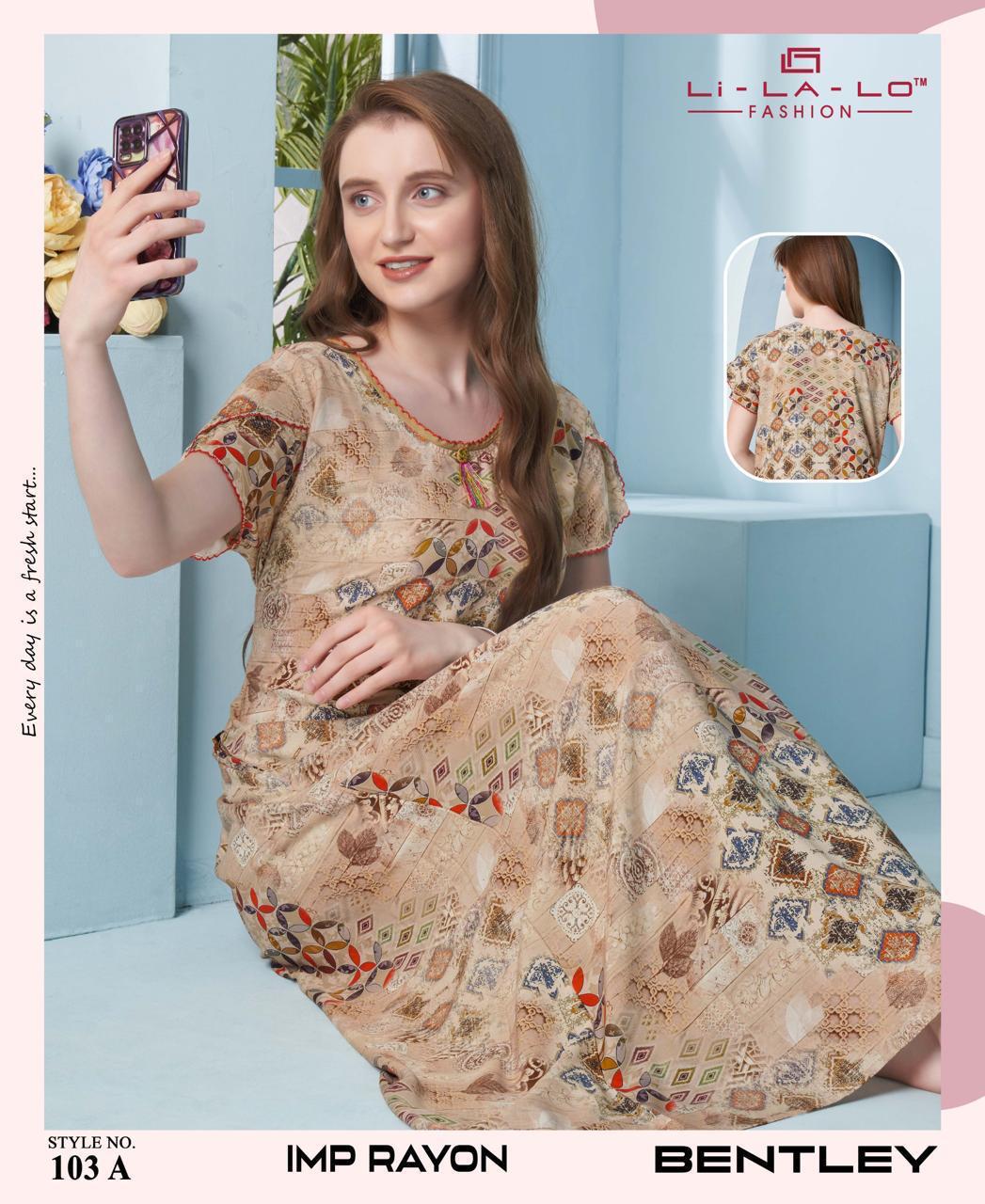 Bentley Lichi Rayon Night Gowns Exporter