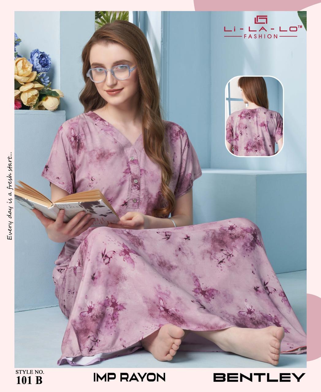 Bentley Lichi Rayon Night Gowns Exporter