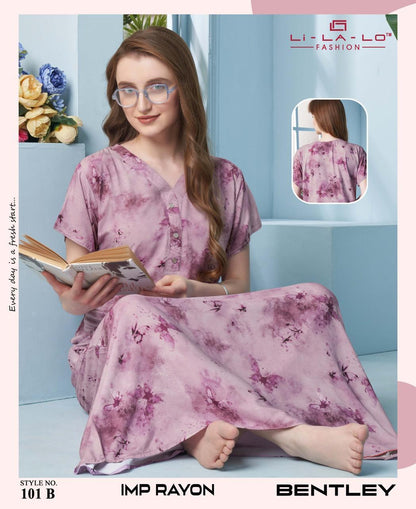 Bentley Lichi Rayon Night Gowns Exporter