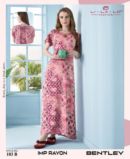 Bentley Lichi Rayon Night Gowns Exporter