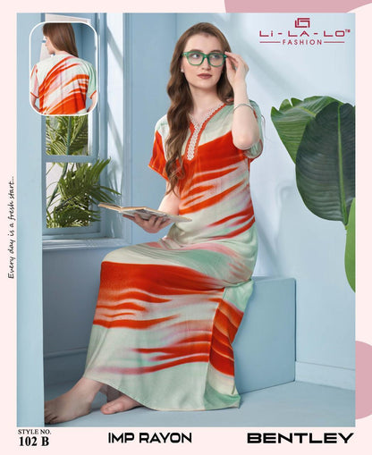 Bentley Lichi Rayon Night Gowns Exporter