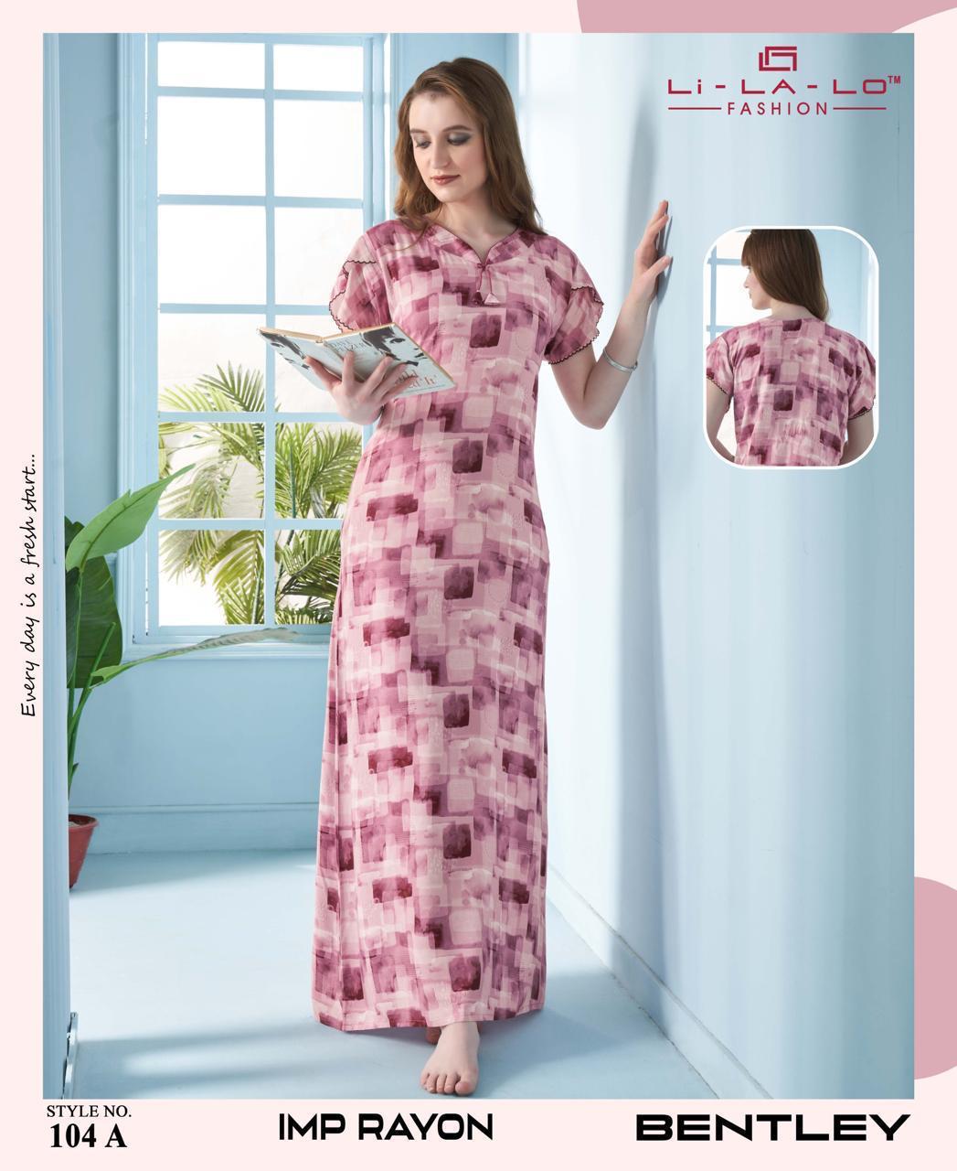 Bentley Lichi Rayon Night Gowns Exporter