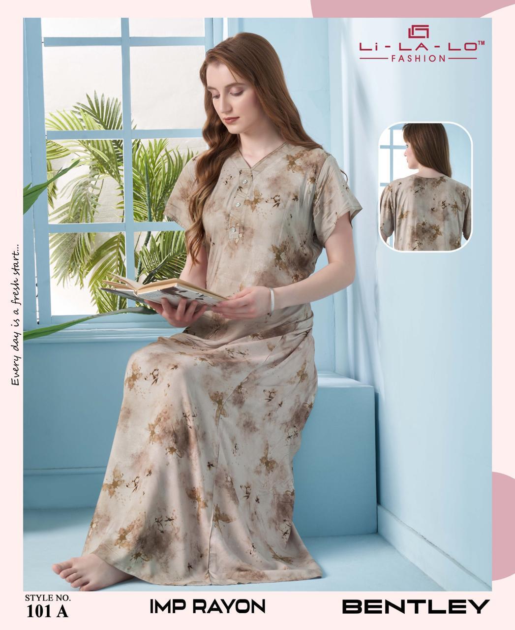 Bentley Lichi Rayon Night Gowns Exporter