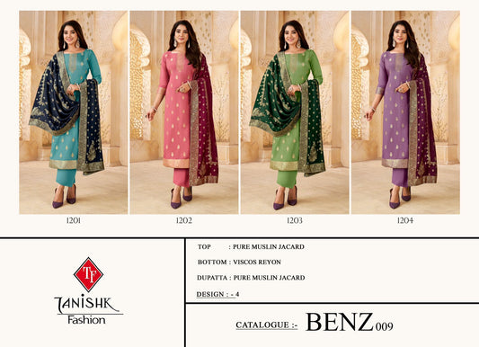 Benz 009 Tanishk Fashion Pure Muslin Pant Style Suits Supplier India