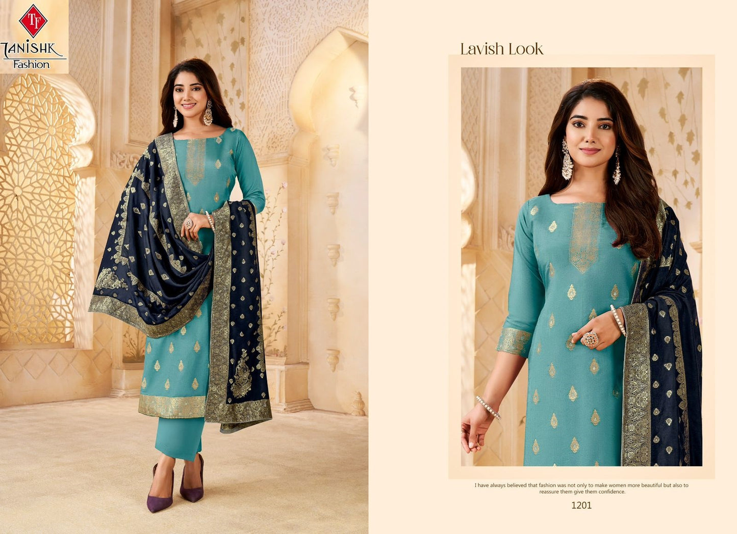 Benz 009 Tanishk Fashion Pure Muslin Pant Style Suits Supplier India