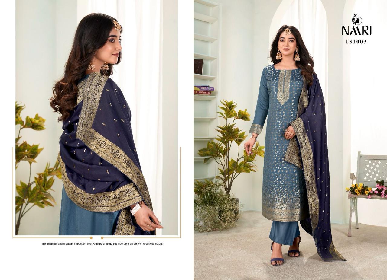 Benz Vol 5 Naari Muslin Jacquard Pant Style Suits Wholesale Price