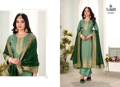 Benz Vol 5 Naari Muslin Jacquard Pant Style Suits Wholesale Price