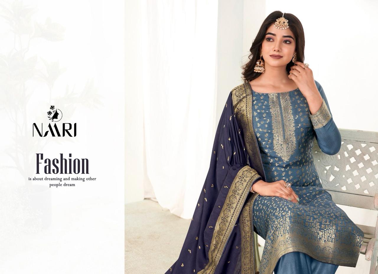 Benz Vol 5 Naari Muslin Jacquard Pant Style Suits Wholesale Price