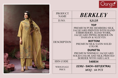 Berkley 3135 Ganga Premium Bemberg Plazzo Style Suits Manufacturer