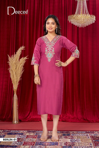Berlin Deecee Vatican Straight Cut Kurtis Wholesaler Ahmedabad
