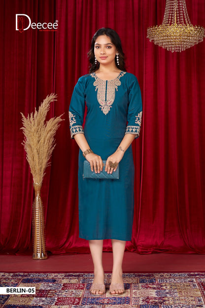 Berlin Deecee Vatican Straight Cut Kurtis Wholesaler Ahmedabad