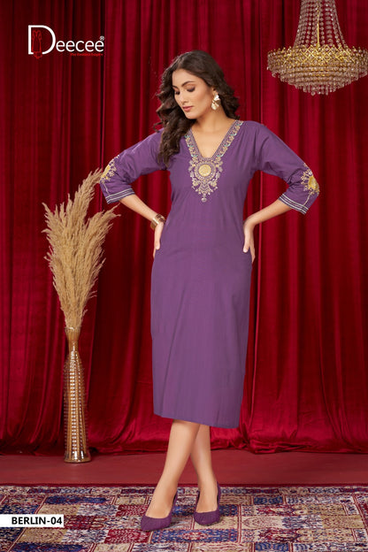 Berlin Deecee Vatican Straight Cut Kurtis Wholesaler Ahmedabad