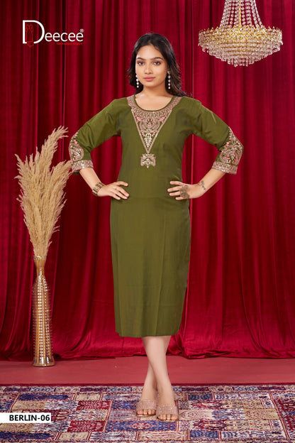 Berlin Deecee Vatican Straight Cut Kurtis Wholesaler Ahmedabad