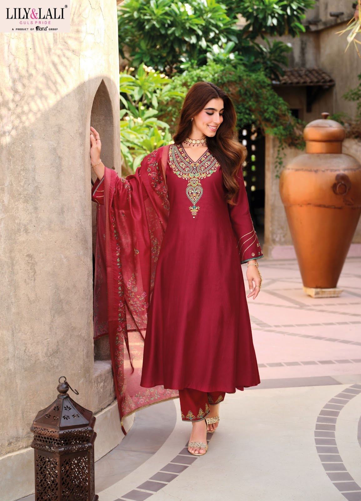 Berlin Lily Lali Viscose Silk Readymade Anarkali Suits Wholesaler Gujarat