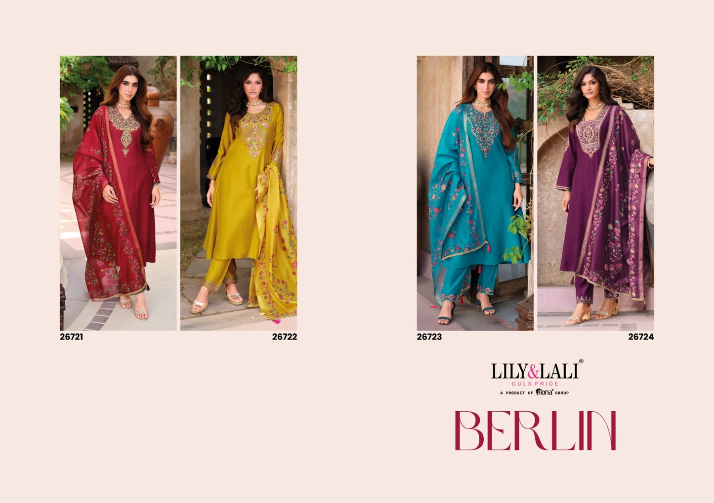 Berlin Lily Lali Viscose Silk Readymade Anarkali Suits Wholesaler Gujarat