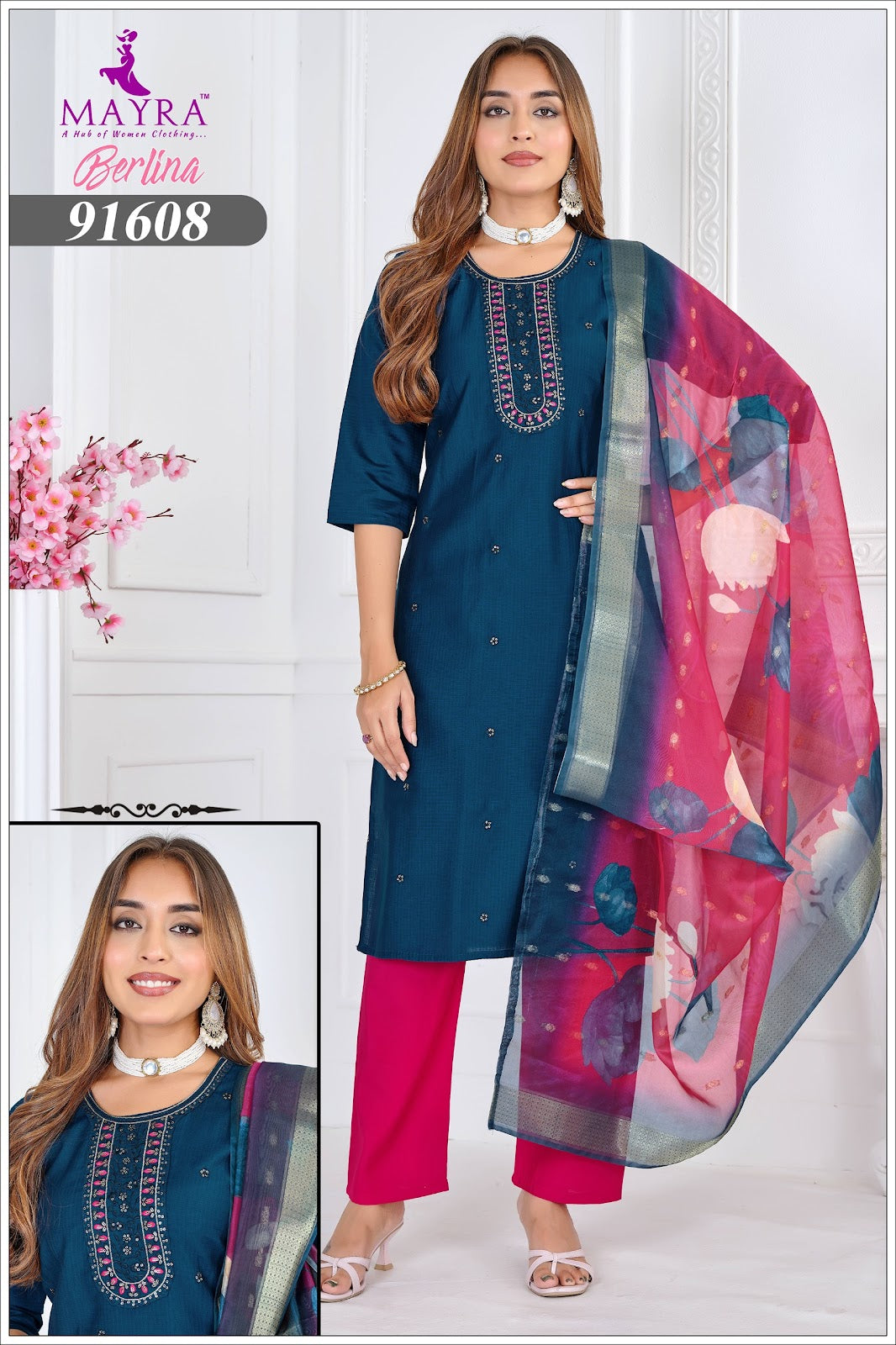 Berlina Mayra Silk Readymade Pant Style Suits Exporter Ahmedabad