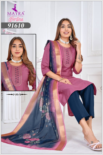 Berlina Mayra Silk Readymade Pant Style Suits Exporter Ahmedabad