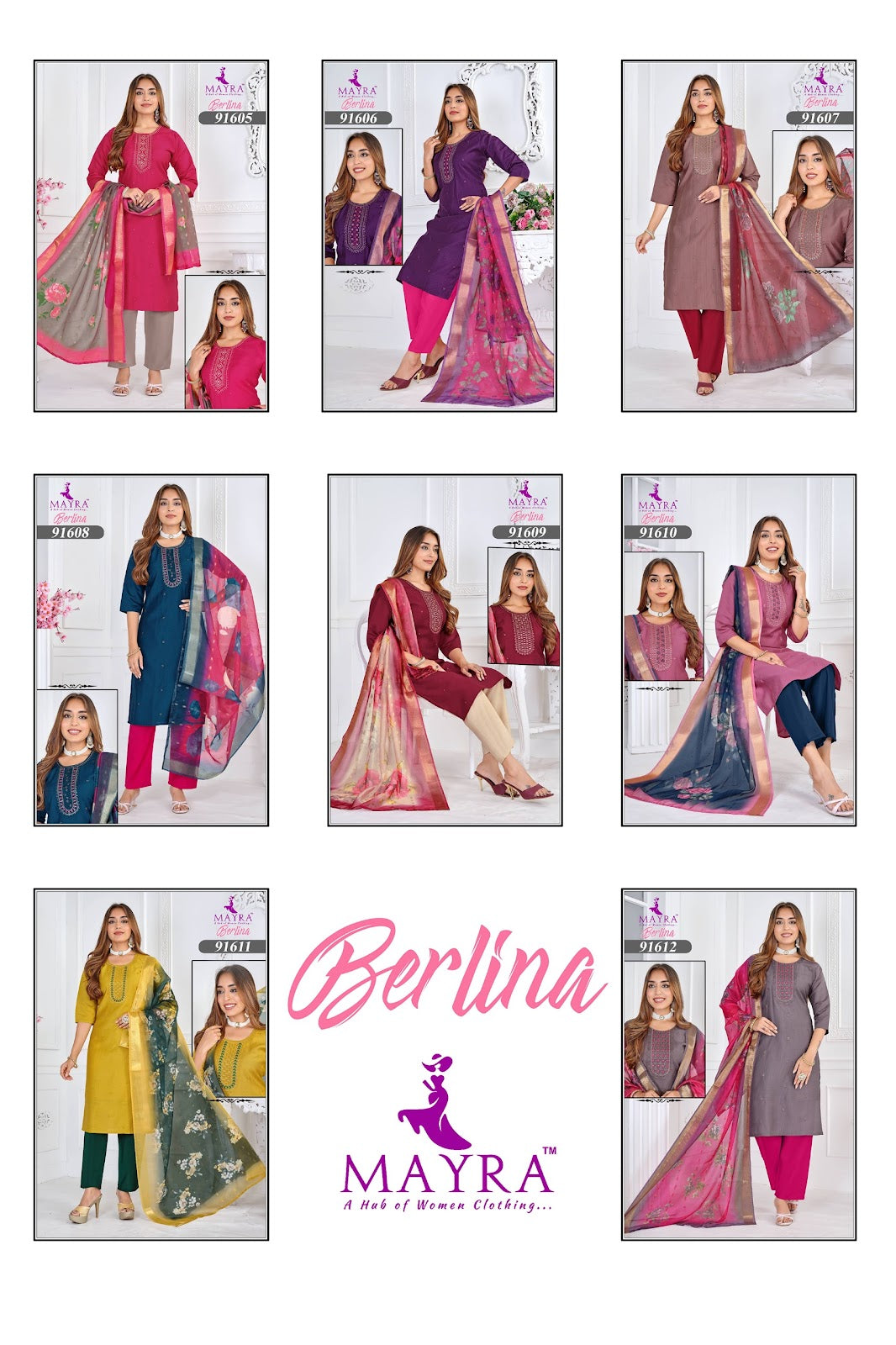 Berlina Mayra Silk Readymade Pant Style Suits Exporter Ahmedabad