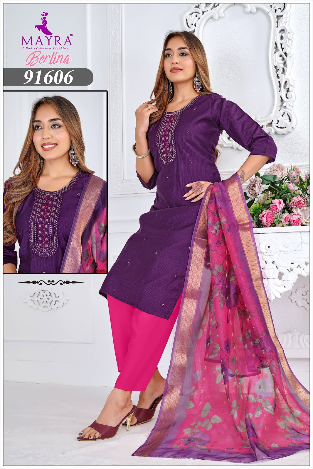 Berlina Mayra Silk Readymade Pant Style Suits Exporter Ahmedabad