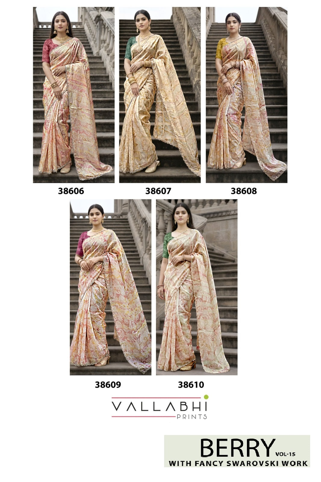 Berry Vol 15 Vallabhi Prints Sarees Wholesaler