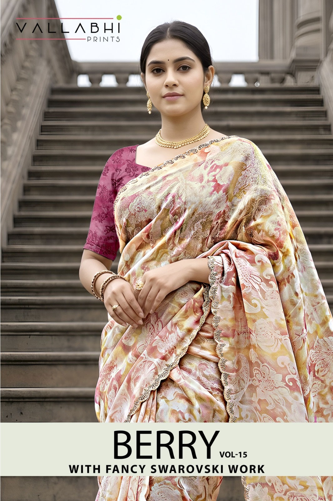 Berry Vol 15 Vallabhi Prints Sarees Wholesaler