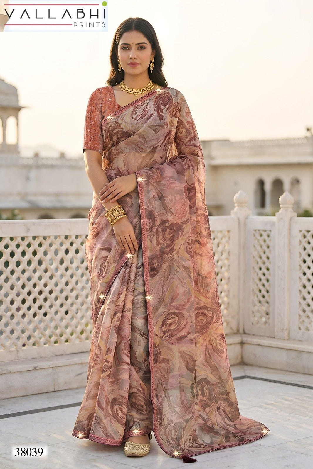 Berry Vol 7 Vallabhi Prints Chiffon Sarees Wholesaler Ahmedabad