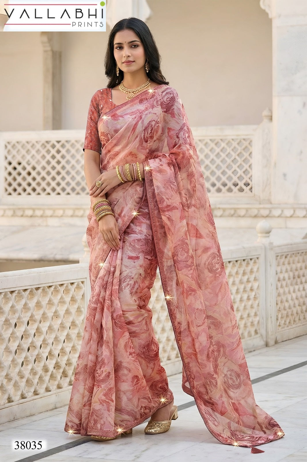 Berry Vol 7 Vallabhi Prints Chiffon Sarees Wholesaler Ahmedabad