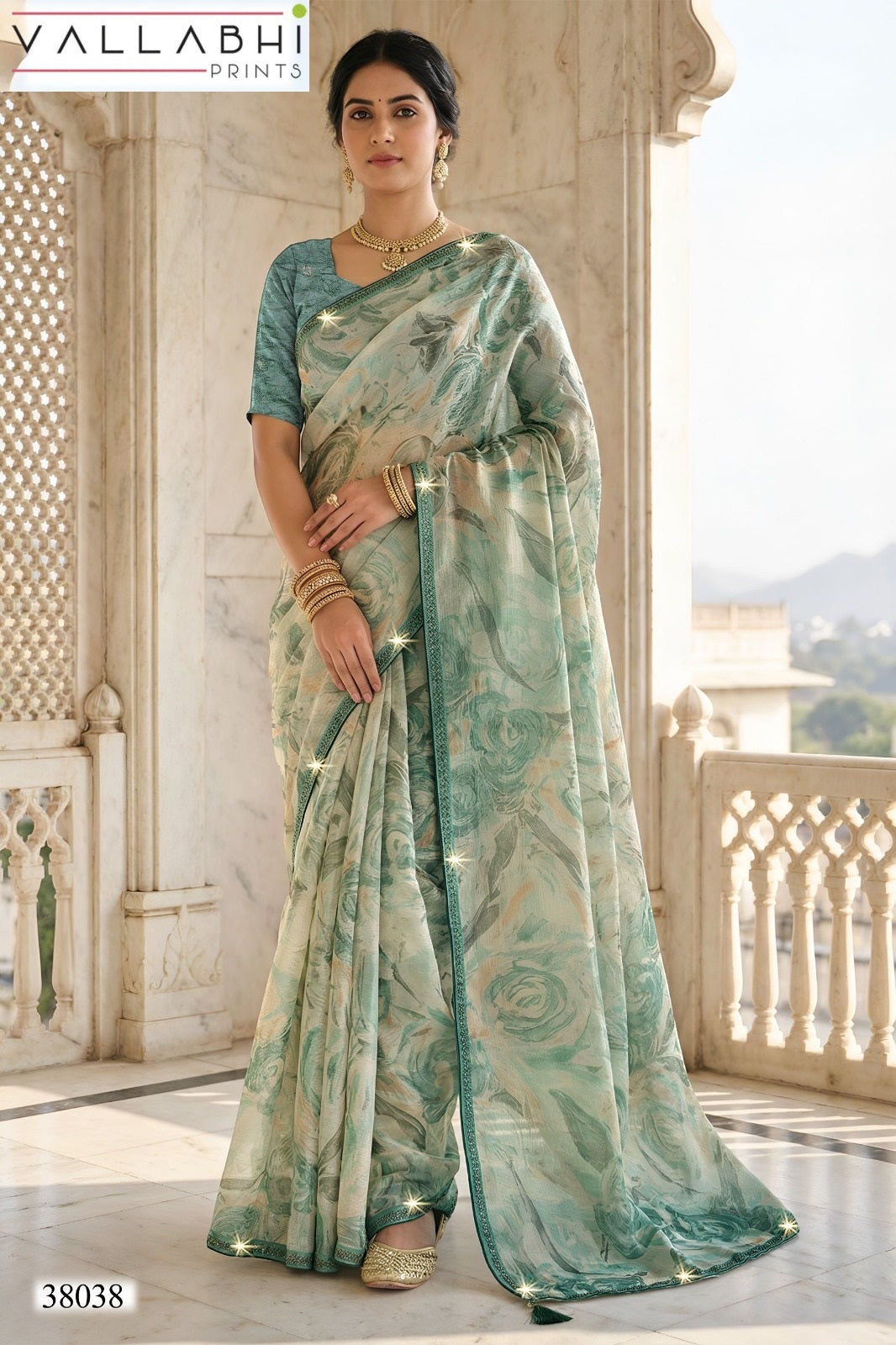 Berry Vol 7 Vallabhi Prints Chiffon Sarees Wholesaler Ahmedabad