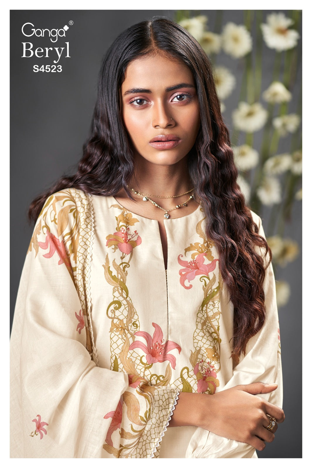 Beryl 4523 Ganga Cotton Plazzo Style Suits Supplier Ahmedabad