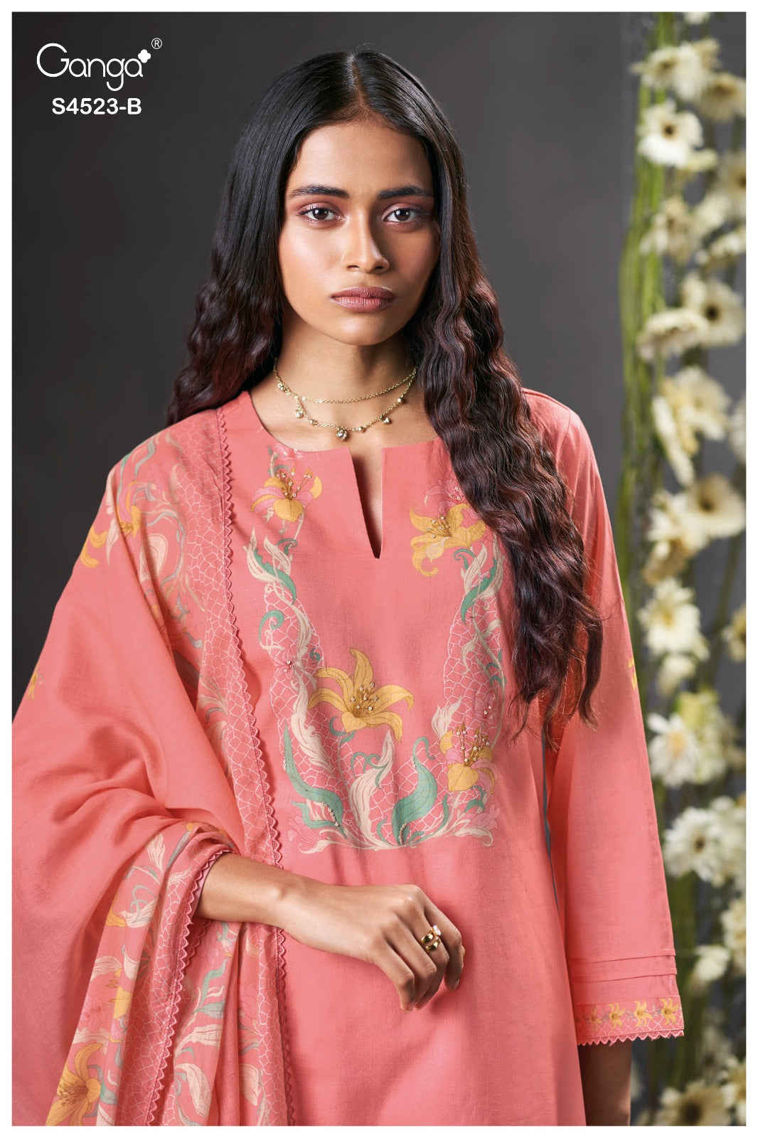 Beryl 4523 Ganga Cotton Plazzo Style Suits Supplier Ahmedabad