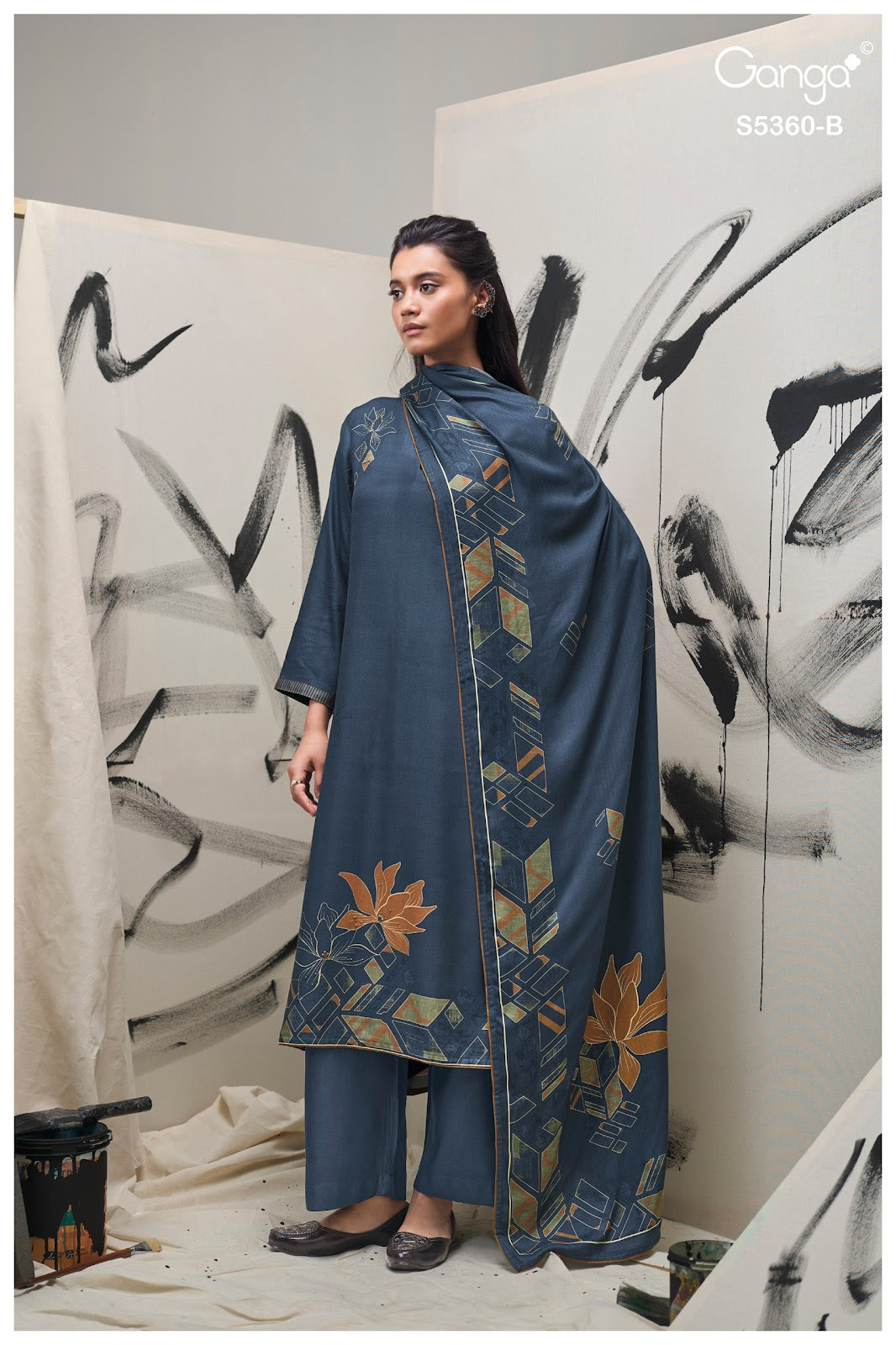 Berylia S5360 Ganga Wool Pashmina Suits Wholesaler