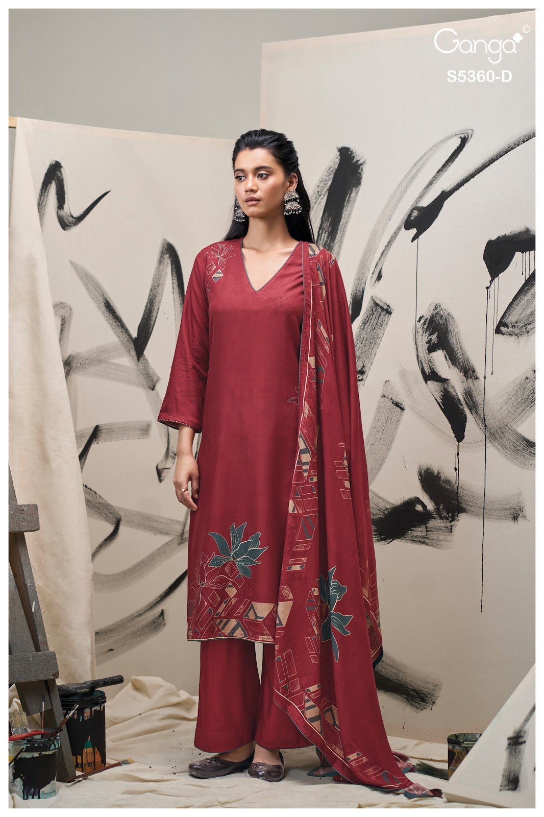 Berylia S5360 Ganga Wool Pashmina Suits Wholesaler