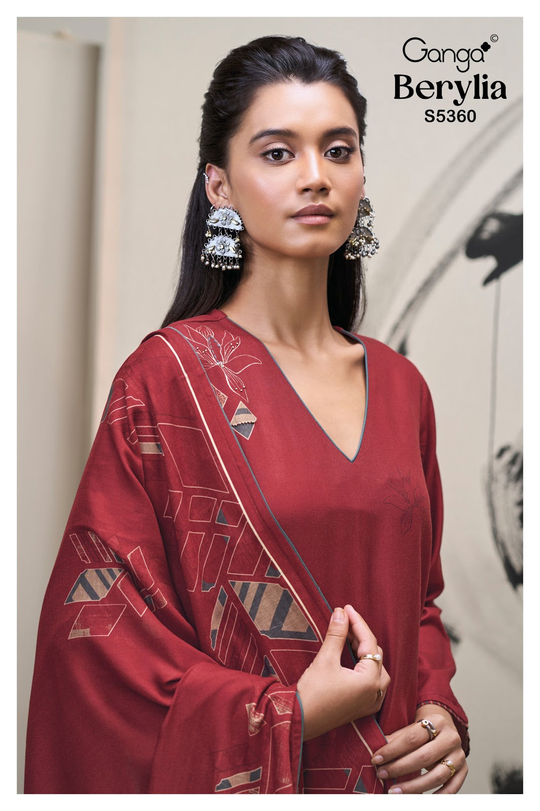 Berylia S5360 Ganga Wool Pashmina Suits Wholesaler