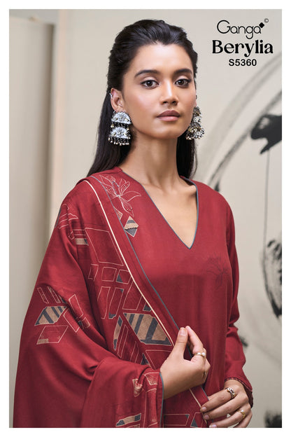Berylia S5360 Ganga Wool Pashmina Suits Wholesaler
