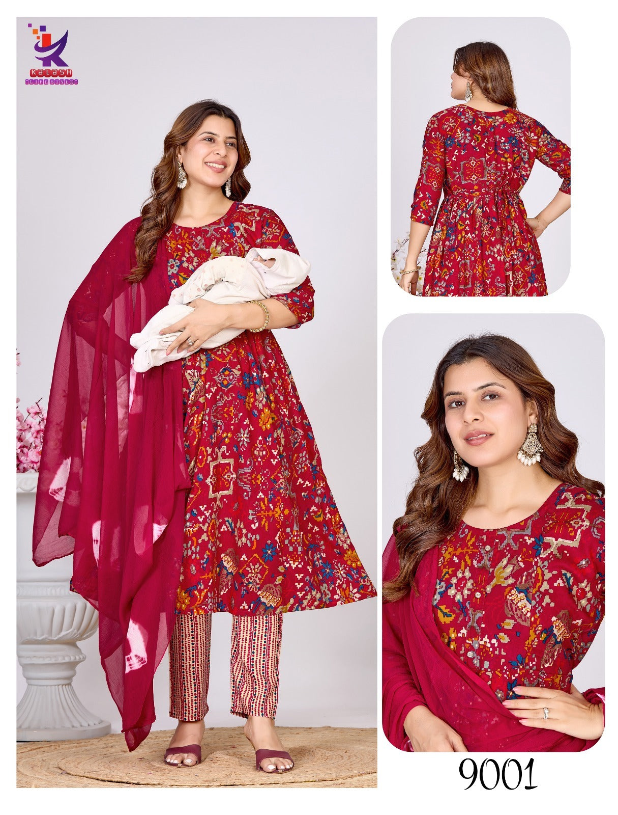 Best Moment Mlm Kalash Lifestyle Rayon 14Kg Feeding Readymade Suit Manufacturer Gujarat