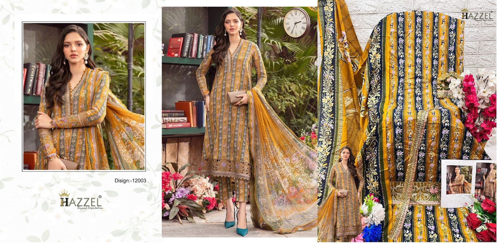 Best Of Queens Court Vol 12 Hazzel Pure Cotton Pakistani Patch Work Suits Exporter