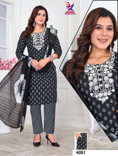 Best Style Mlm Kalash Lifestyle Khadi Cotton Readymade Pant Style Suits Wholesaler Ahmedabad