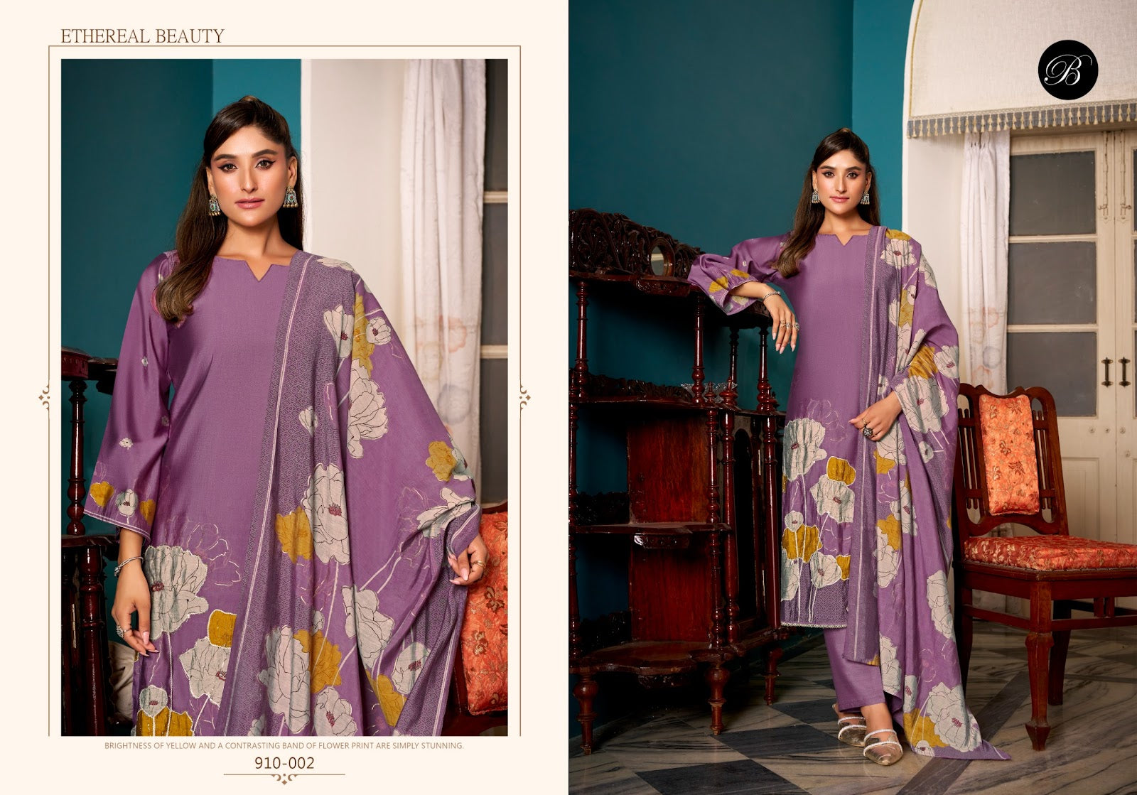 Betaab Belliza Designer Studio Viscose Muslin Karachi Salwar Suits Wholesale Rate