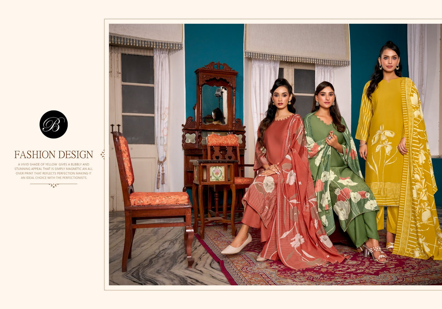 Betaab Belliza Designer Studio Viscose Muslin Karachi Salwar Suits Wholesale Rate